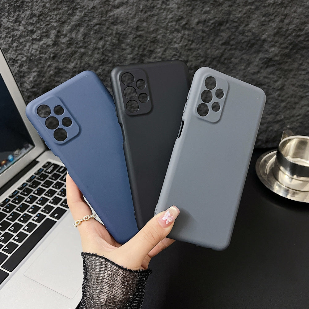 Matte Liquid Silicone Camera Protection Phone Case