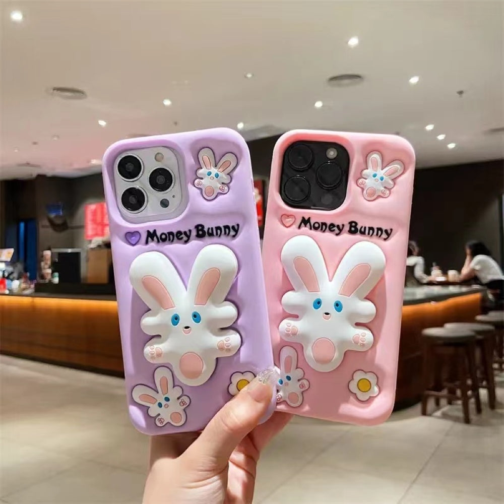 Money Bunny Pop Stand Silicone Phone Case
