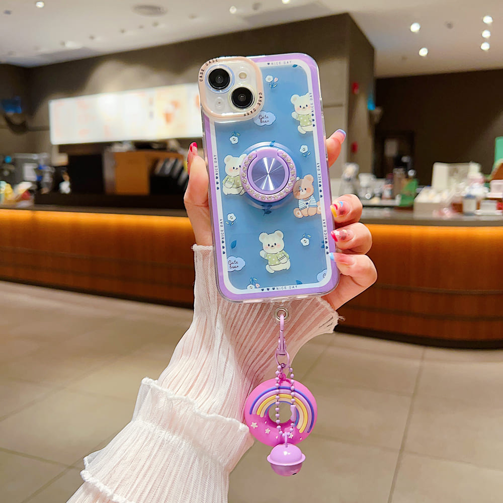 Rotated Ring Holder Printed Case With Charm (Only ₹150 as an Add-on)