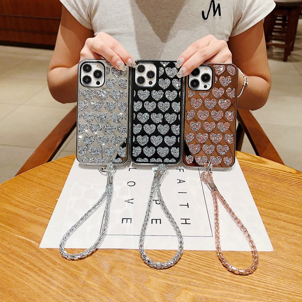 Shiny Glitter Diamond Heart Phone Case