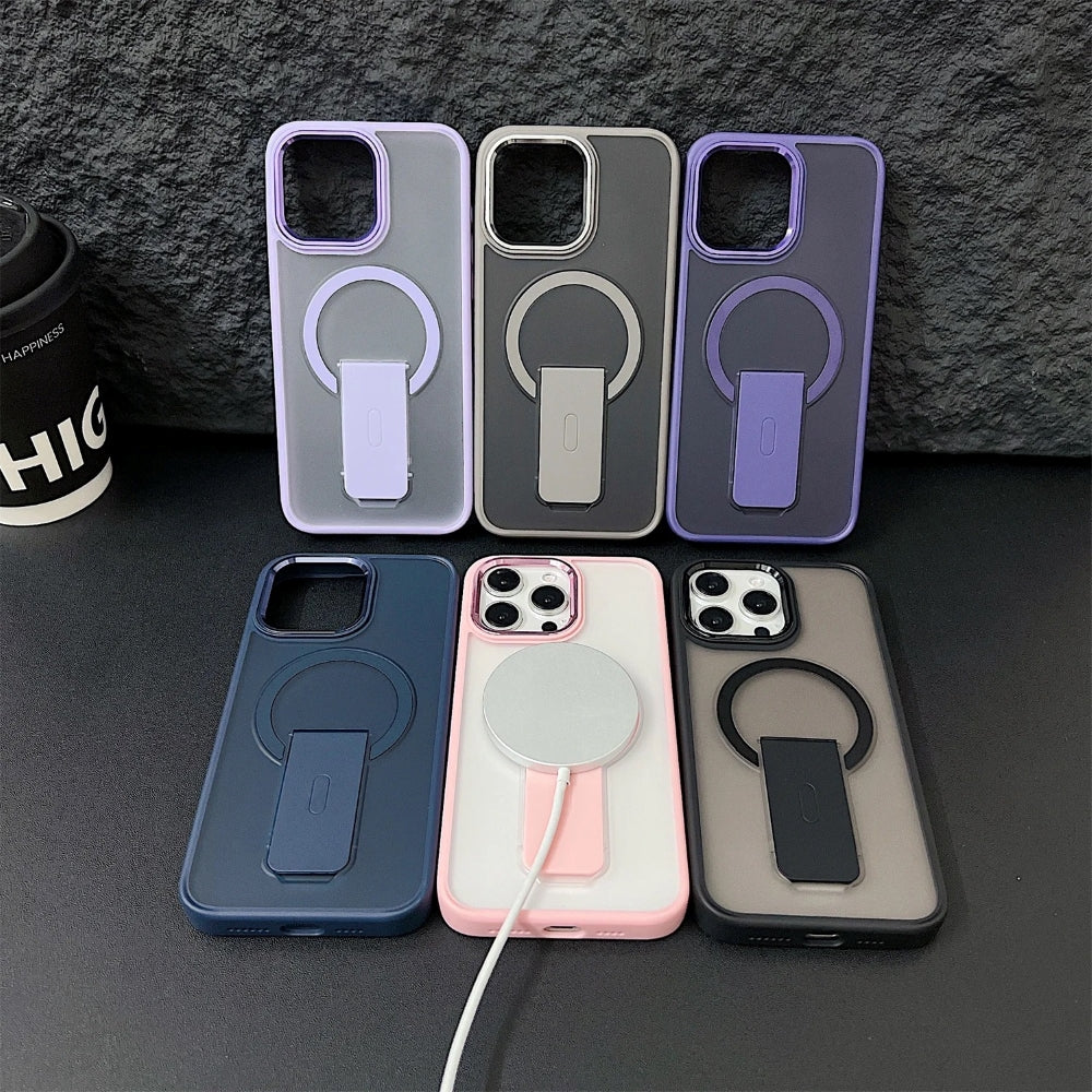 Shockproof Kickstand Magnetic Wireless Charge Phone Case